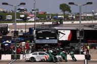 Brad Keselowski (6) pits during the NASCAR Cup Series Iowa Corn 350. Source: Getty